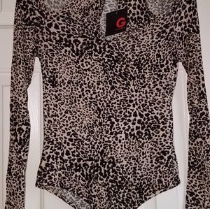 G by Guess Leopard print body suit.